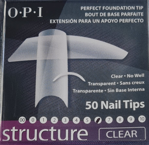 OPI NAIL TIPS - STRUCTURE CLEAR - No-well - Size 6 - 50 tips
